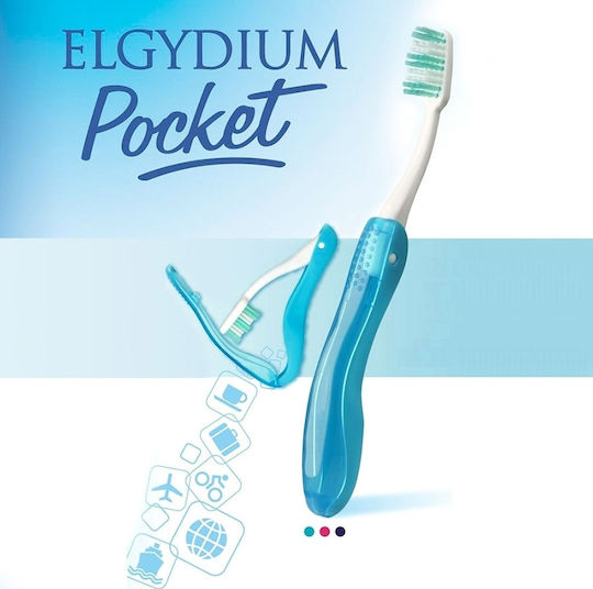 Elgydium Pocket Manual Toothbrush Medium Turquoise 1pcs