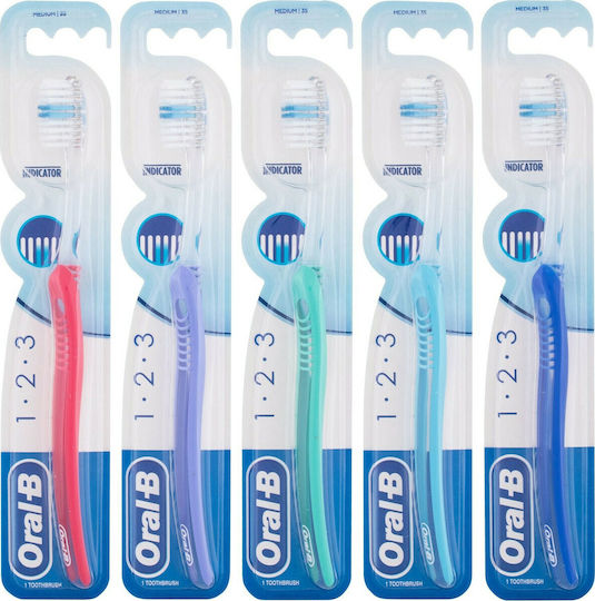 Oral-B 1-2-3 Indicator 35 Toothbrush Medium Green