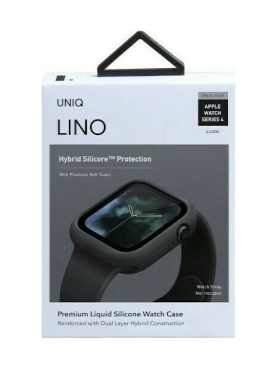 Uniq Lino Θήκη Σιλικόνης σε Μαύρο χρώμα για το Apple Watch 44mm