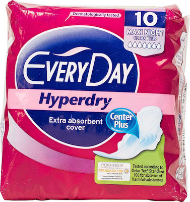 Every Day Hyperdry Maxi Night Σερβιέτες με Φτερά Νυκτός για Αυξημένη Ροή 7 Σταγόνες 10τμχ