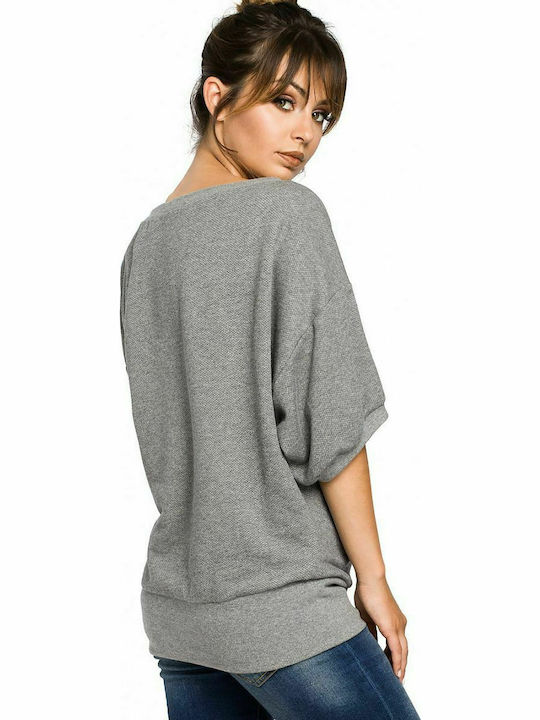 BeWear B048 Women's Long Sweatshirt Dark Grey