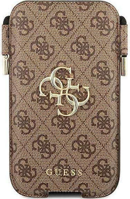 Guess 4G Metal Logo Handbag Sock & Pouch up to 6.7" Brown