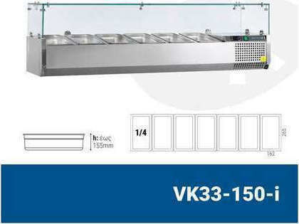 Tefcold Tiefkühlvitrine Tischgerät mit Kapazität 7x1/4 GN 150x33.5x22.5cm