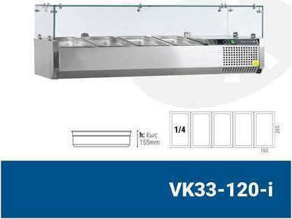 Tefcold Tiefkühlvitrine Tischgerät mit Kapazität 5x1/4 GN 120x33.5x22.5cm