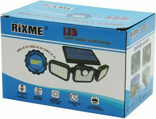 Rixme Wasserdichter Solar LED Flutlichter mit Bewegungssensor IP65
