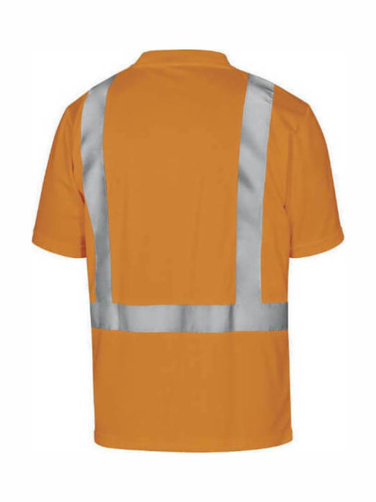 Delta Plus Comet Work Polo Shirt Orange with Reflective Tapes COMETOR High Visibility