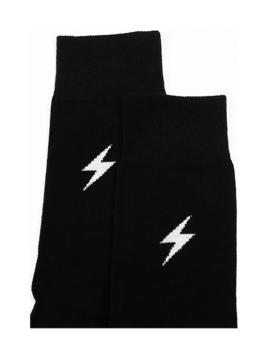 John Frank Thunder Herren Einfarbige Socken Schwarz 1Pack