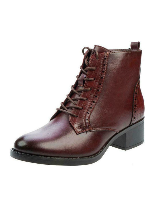 La Coquette A5273 Leather Women's Ankle Boots Burgundy