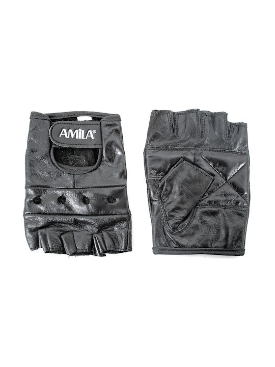 AMILA Men's Sports Gym Gloves S Black