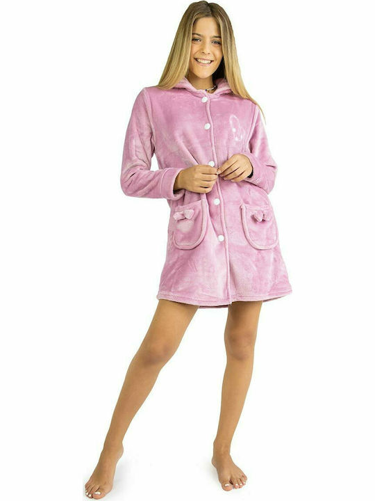 Lydia Creations Winter Women's Cotton Robe Pink