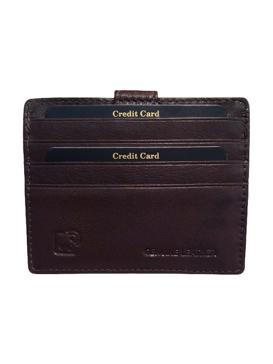 Diplomat Men's Leather Card Wallet with RFID Brown