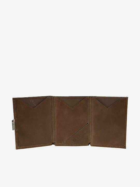 Leather Men's Wallet Cards with RFID Brown