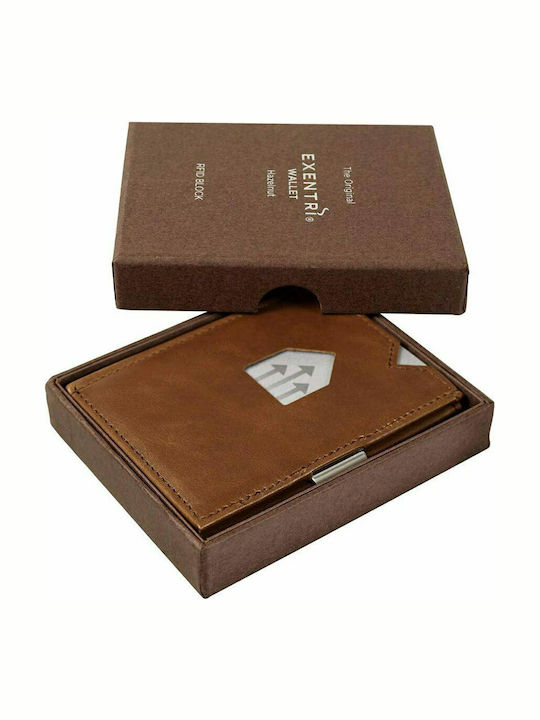 Leather Men's Wallet Cards with RFID Brown