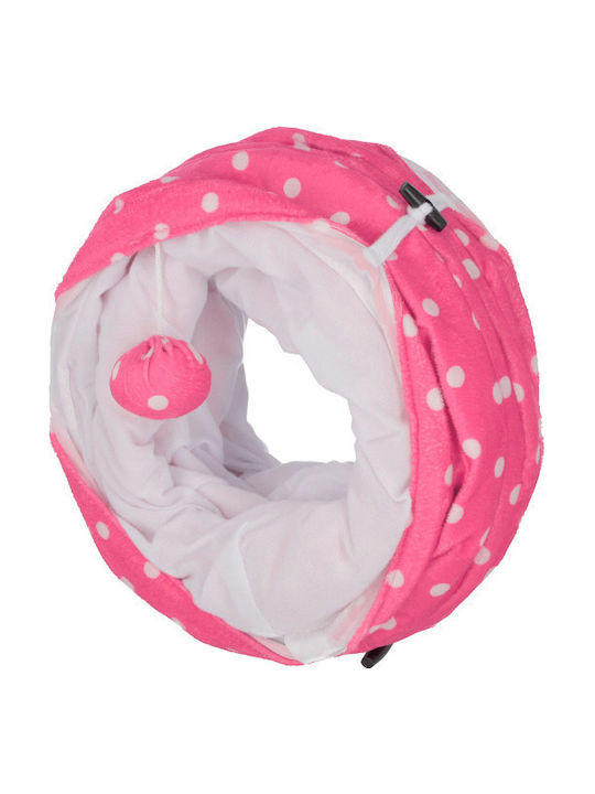 Kerbl Puntino Cat Toy Tunnel Pink/White 100x25cm.