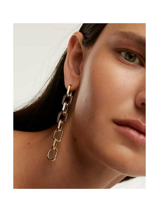 P D Paola Endless Signature Earrings Pendants made of Silver Gold Plated