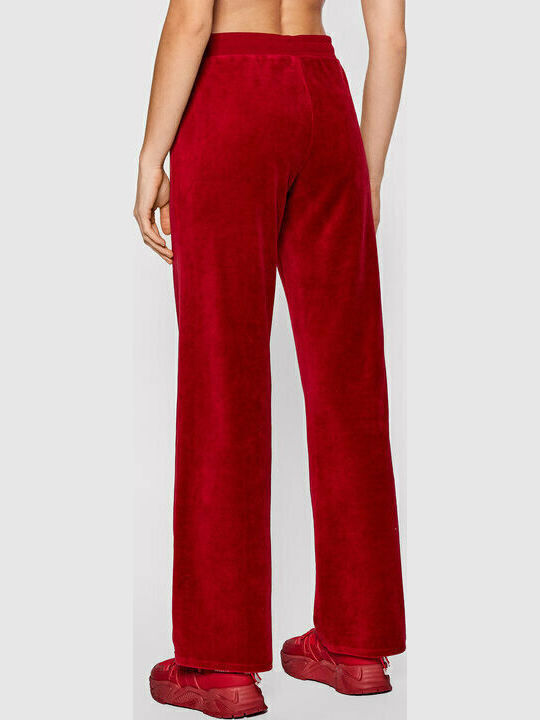 Guess Pantaloni de trening Catifea Roșu