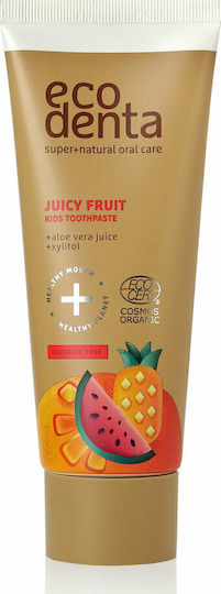 Ecodenta Cosmos Organic Juicy Fruit Children's Toothpaste with Bubblegum Flavor Fluoride-Free 75ml