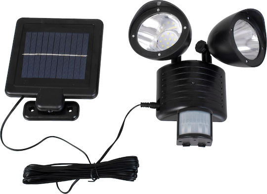 GloboStar Στεγανός Ηλιακός Προβολέας LED 10W Ψυχρό Λευκό 6000K με Αισθητήρα Κίνησης IP54