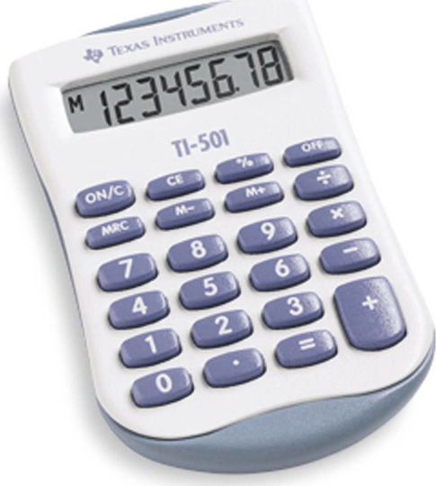 Texas Instruments TI-501 Calculator Pocket 8 Digits in White Color