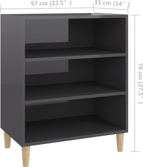 Bibliothek Glänzendes Grau 57x35x70cm