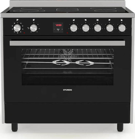 Hyundai Cooker 105lt with Ceramic Hobs W90cm. Inox