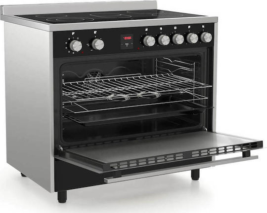 Hyundai Cooker 105lt with Ceramic Hobs W90cm. Inox