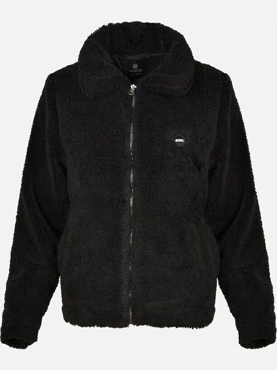 Women's Cardigan with Zipper in Black Color