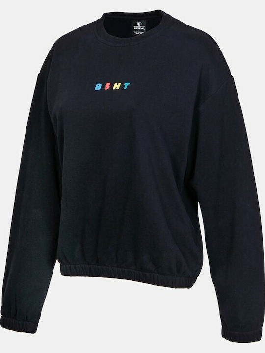 Gekürzt Damen Sweatshirt Schwarz