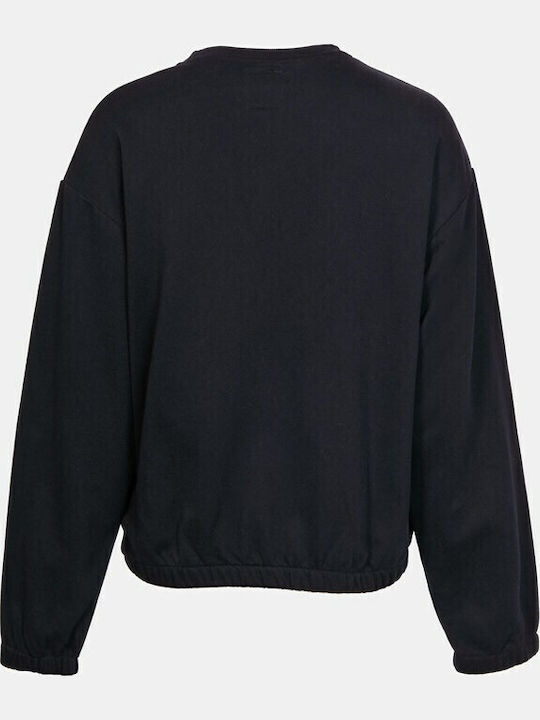 Gekürzt Damen Sweatshirt Schwarz