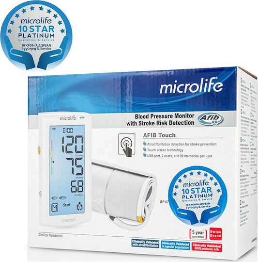 Microlife BP A7 Touch AFIB Electronical Blood Pressure Monitor Arm with Arrhythmia Detection