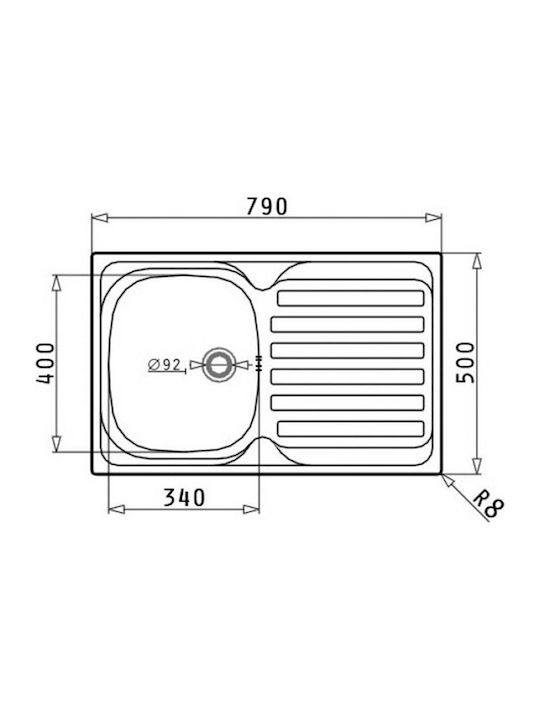 Maidtec Derby 1B 1D Ένθετος Νεροχύτης Inox Σατινέ Μ79xΠ50cm Ασημί