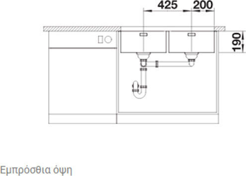 Blanco Andano 400/400-U 522987 Undermount Sink Inox Satin W86.5xD44cm Silver