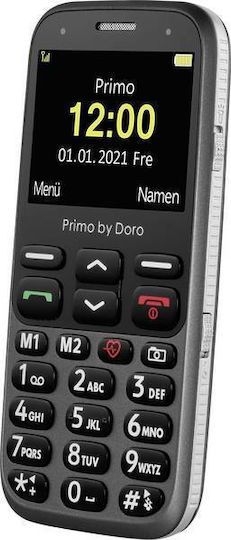 Doro Primo 368 Single SIM Κινητό με Μεγάλα Κουμπιά Graphite