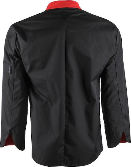 Be Unique Napoli Chef Long Sleeve Polycotton Jacket Black