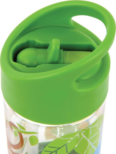 Stephen Joseph Flip Top Plastic Kids Water Bottle with Straw Green 300ml