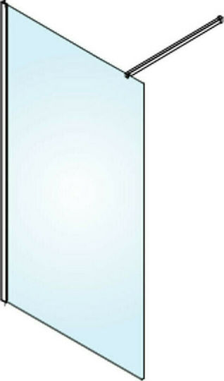 Devon Iwis Decor Walk-in IW100DC-400 Duschwand für Dusche 100x200cm Sauberes Glas Schwarz Matt