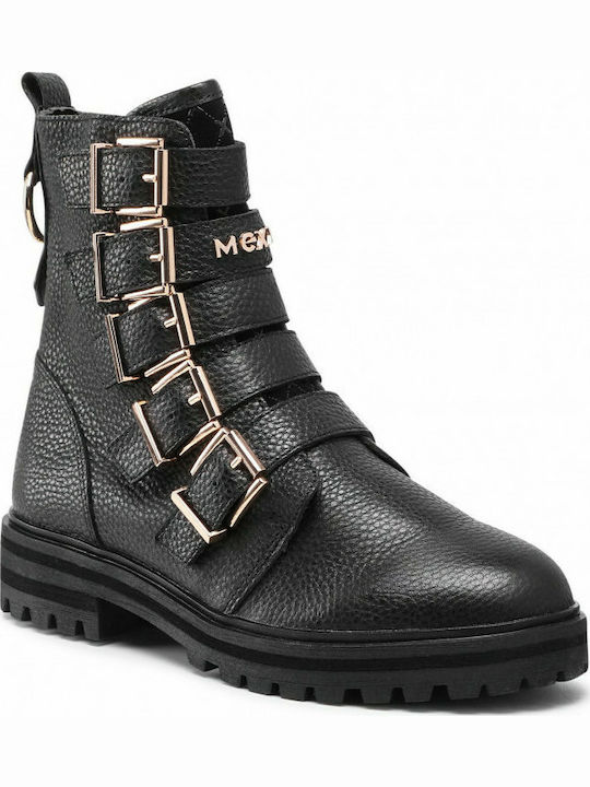 Mexx Leder Damen Knöchelstiefel Schwarz