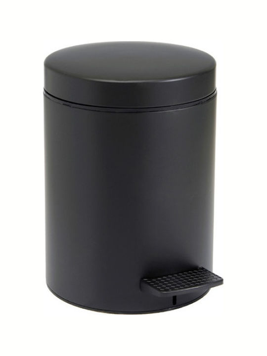 Pam & Co Metalic Perie pentru coșul de gunoi din baie Închidere lentă 3lt Black Matt