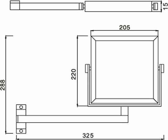 Karag HY-1818 Μεγεθυντικός Ορθογώνιος από Μέταλλο 20x22cm Ασημί