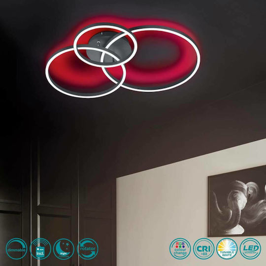 Trio Lighting Winona Таванно осветление 78бр Черен с Вграден LED и Дистанционно Управление
