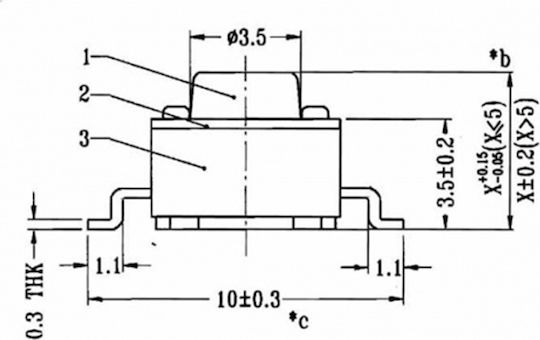 Muzik Button H:4.3mm Μαύρο