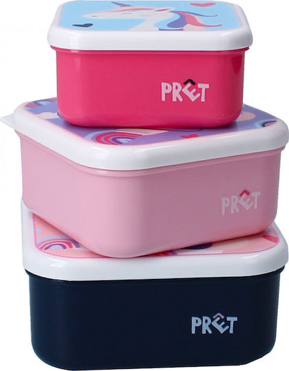Unicorn Plastic Kids' Lunch Set Unicorns Multicolour