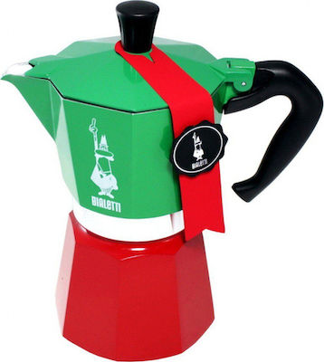 Bialetti Moka Express Tricolore Stovetop Espresso Pot for 6Cups Green