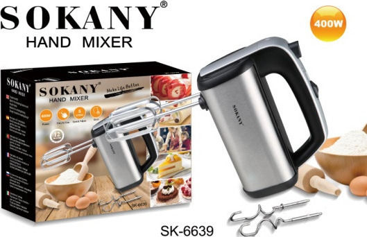Sokany SK-6639 Hand Mixer 400W Gray