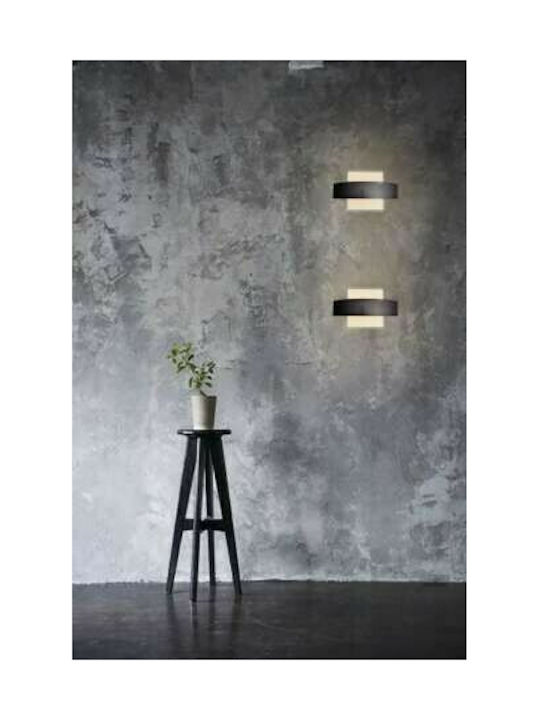 Leggenda Modern Leuchte Wand mit Integrierter LED und Warmweißes Licht Schwarz 25x24cm