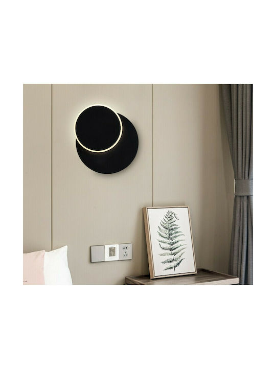 Leggenda Modern Leuchte Wand mit Integrierter LED und Warmweißes Licht Schwarz 25cm