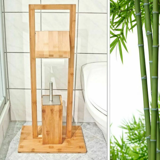 Relaxdays Set Accesorii Pentru Baie Din Bambus Maro 2 Bucăți