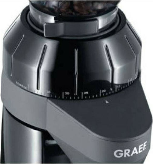 Graef CM802 Ηλεκτρικός Μύλος Καφέ 128W με Χωρητικότητα 350gr και 40 Επίπεδα Άλεσης Μαύρος