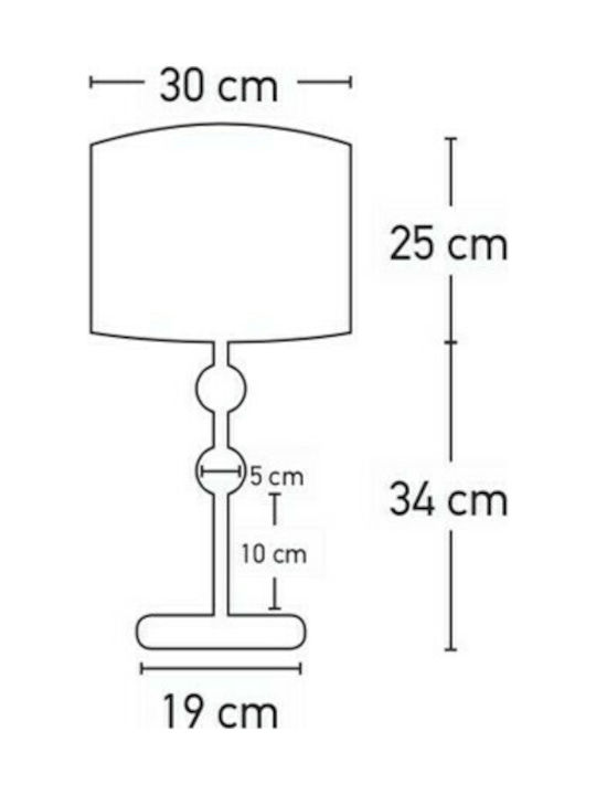 Inlight Crystal Table Lamp for Socket E27 with White Shade and Silver Base