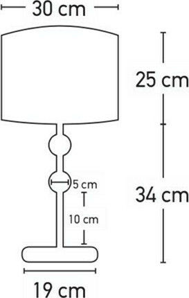 Inlight Crystal Table Lamp for Socket E27 with White Shade and Silver Base